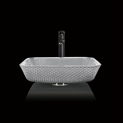 Shinning Square Countertop อ่างล้างหน้า Chromed Electroplated Color Wash Hand Basins