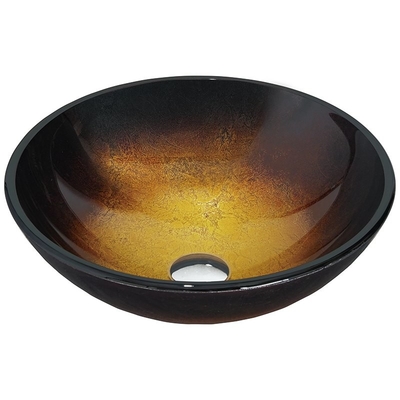 อ่างล้างจานกระจกนิรภัยสำหรับห้องน้ำ Gradient Brown Round Wash Basin Bowl