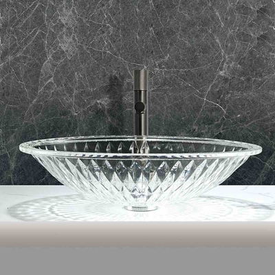 ถังแก้วหลุมเดียว ไม่มีการไหลเวียน Pop Up Drain Glass Bowl