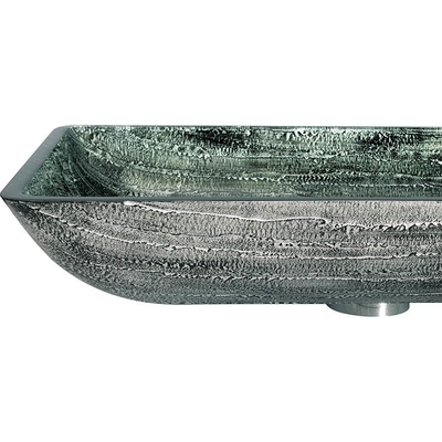 อ่างล้างหน้าในห้องน้ำขนาด 12 มม. 16.5 นิ้ว Art Rectangular Tempered Glass Sink Bowl