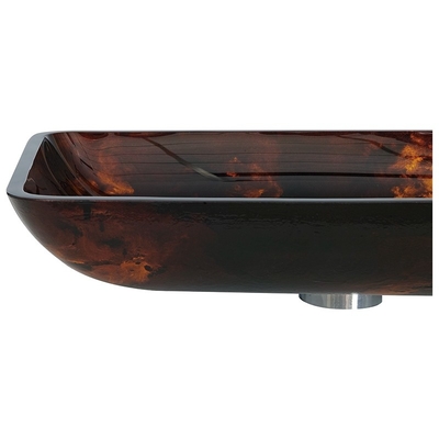 อ่างล้างหน้าทรงสี่เหลี่ยมผืนผ้าทรงโมเดิร์นสี Russet สี Black Rectangle Vessel Sink