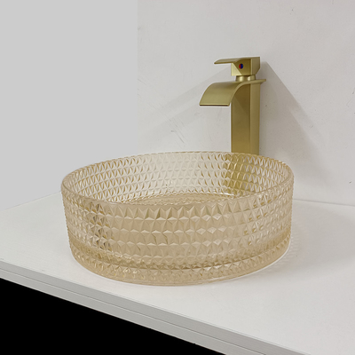 แก้วแชมเปญ Vanity Sink Bowl Cylinder ห้องอาบน้ำ Crystal Diamond Art