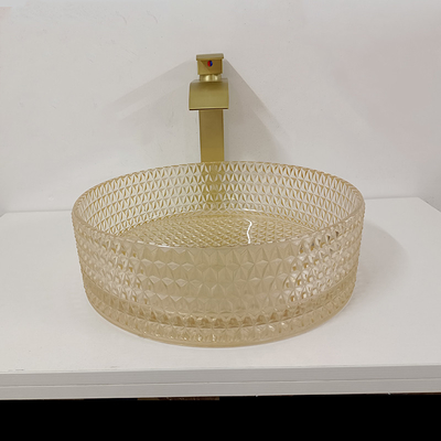 แก้วแชมเปญ Vanity Sink Bowl Cylinder ห้องอาบน้ำ Crystal Diamond Art