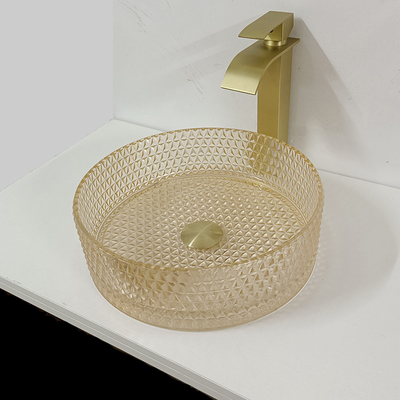 แก้วแชมเปญ Vanity Sink Bowl Cylinder ห้องอาบน้ำ Crystal Diamond Art