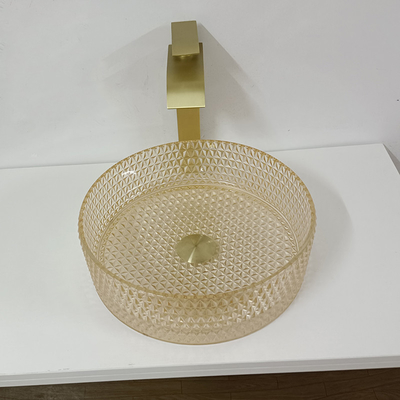 แก้วแชมเปญ Vanity Sink Bowl Cylinder ห้องอาบน้ำ Crystal Diamond Art