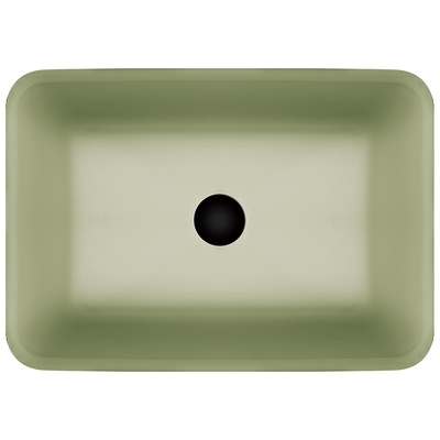 105mm 330mm Counter Top Bowl Sink รูปสี่เหลี่ยมผืนผ้า สีขาว สีเขียวอ่อน ห้องน้ำ