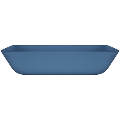 อ่างล้างจานแก้วแกร่งที่ทำด้วยมือ Matt Vessel Light Blue Vanity Rectangular