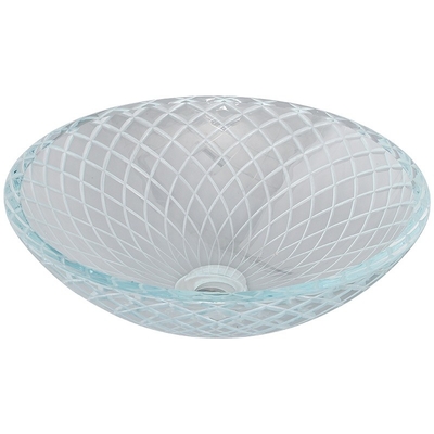 145mm กระจก ห้องอาบน้ำ โต๊ะเครื่องแป้งอ่างล้างจานเรือตื้นขนาดเล็ก CNC แกะสลัก Transparent
