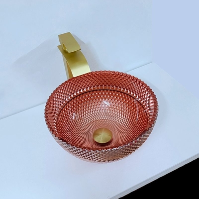 กระจกเงาวาว Rose Gold Vessel Sink Square เหนือเคาน์เตอร์ Electroplated