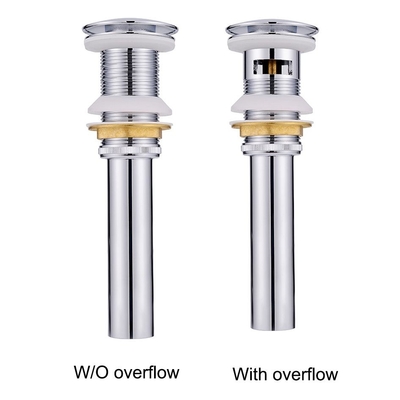 ปั๊มระบายน้ำเสียสีเงิน 45 มม. Dia อ่างล้างหน้า Faucet Pop Up Drain Chromed Silver