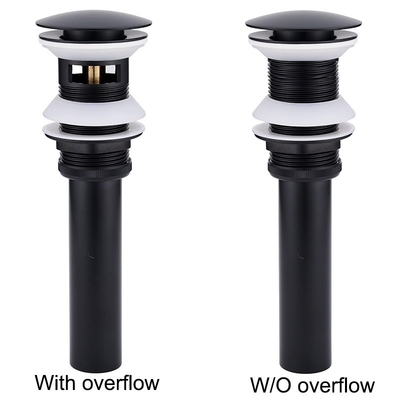 Pop Up Water ทองเหลืองเสียปั๊มระบายน้ำ Faucet อ่างล้างจานอ่างล้างหน้าอ่างล้างหน้า Matt Black Finish