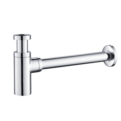 Chromed Silver Sink Waste Trap ห้องอาบน้ำ Sink Drain Round Siphon