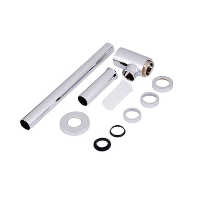 Chromed Silver Sink Waste Trap ห้องอาบน้ำ Sink Drain Round Siphon