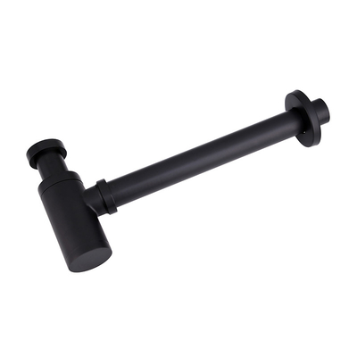 อุปกรณ์อ่างล้างหน้าแบบถังดักน้ำ Round Siphon , Matt Black P Trap Sink Drain