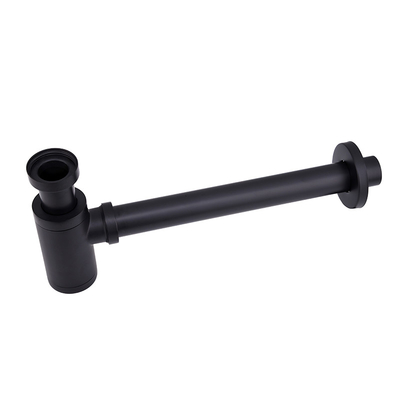 อุปกรณ์อ่างล้างหน้าแบบถังดักน้ำ Round Siphon , Matt Black P Trap Sink Drain