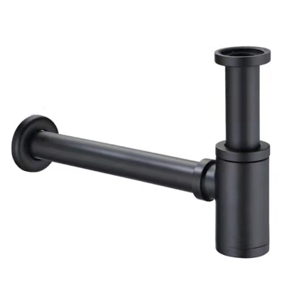 อุปกรณ์อ่างล้างหน้าแบบถังดักน้ำ Round Siphon , Matt Black P Trap Sink Drain