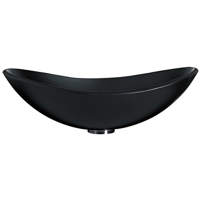 Ingot Shape Acid Matt Black Vanity Basin ห้องน้ำ 540mm ความยาวกระจกนิรภัย Easy Clean