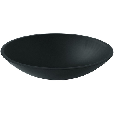 อ่างล้างจานทรงกลมสีดำรูปไข่กระจกนิรภัยสีกรด Matt Countertop