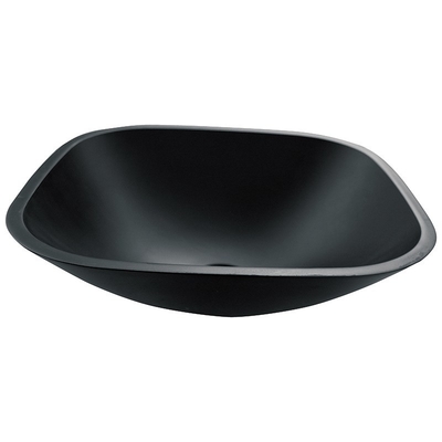 กรด Matt Square Bowl อ่างล้างหน้าบนโต๊ะกระจกนิรภัยสีดำ Anti Rust Countertop