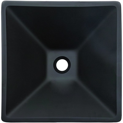 142mm Acid Matt Black Basin รูปทรงกรวยสี่เหลี่ยมห้องน้ำนิรภัย