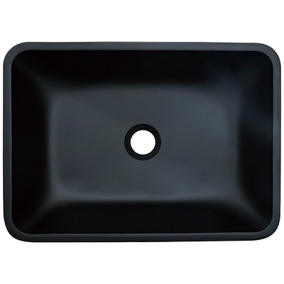 Frosted Crystal Stone อ่างล้างหน้าในห้องน้ำสี่เหลี่ยมสีดำ Matte Vessel Sink