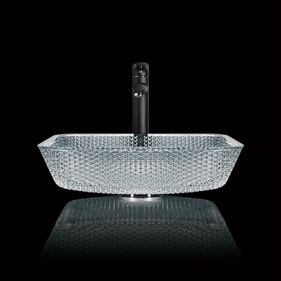 โต๊ะเครื่องแป้งเคาน์เตอร์ความยาว 400 มม. อ่างแก้วใสคริสตัลเรือเพชร Square