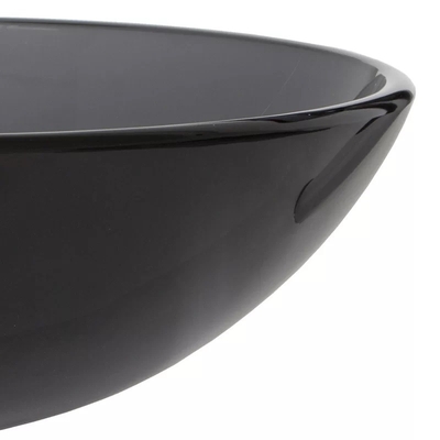 อ่างล้างหน้าแบบวงกลม อ่างล้างหน้าแบบแฮนด์เมด กระจกนิรภัย สีเทา Vessel Bathroom Sink