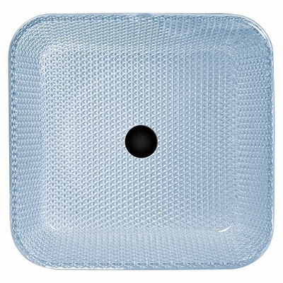 Water Blue Square Vessel ห้องอาบน้ำ อ่างล้างจาน แก้ว คริสตัล Hand Wash