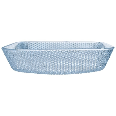 Water Blue Square Vessel ห้องอาบน้ำ อ่างล้างจาน แก้ว คริสตัล Hand Wash