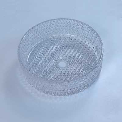 395mm Round Glass Wash Basin Hand Wash 45mm Dia No Hole For Hotel Bathroom