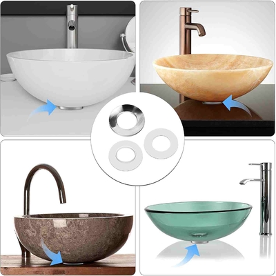 อุปกรณ์เสริมสำหรับอ่างล้างหน้า Chromed Silver Vessel Sink Mounting Ring สำหรับห้องน้ำภายในบ้าน