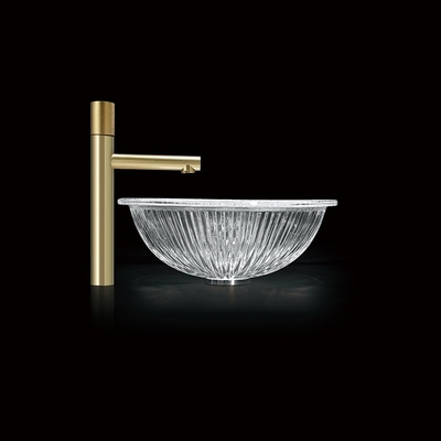 One Piece Molding Glass Vessel Sink Bowl 550mm Long No Overflow