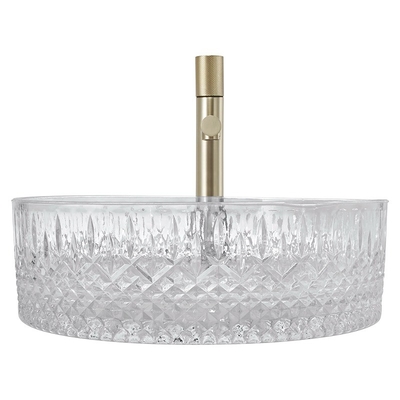 อ่างล้างจานแก้วคริสตัลใส Ice Prism Countertop Sinks