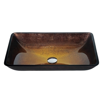 Gradient Brown Glass Bathroom Wash Basins Non Porous Dynamic Vessel Sink กระจกนิรภัย