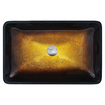 Gradient Brown Glass Bathroom Wash Basins Non Porous Dynamic Vessel Sink กระจกนิรภัย