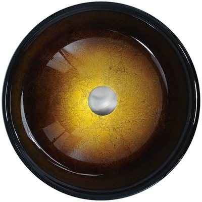 อ่างล้างจานกระจกนิรภัยสำหรับห้องน้ำ Gradient Brown Round Wash Basin Bowl