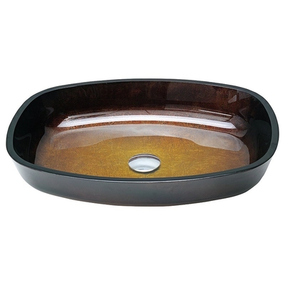 Gradient Brown Tempered Bathroom Wash Basins Melon Shape Table Top Solid Glass Sinks