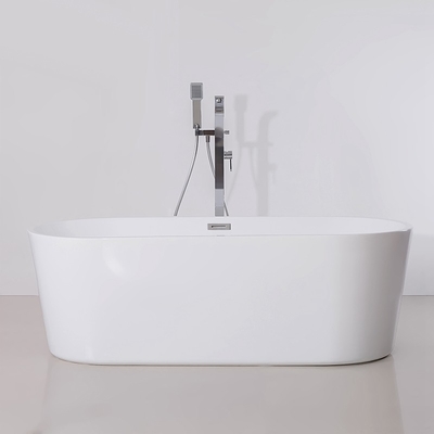 น้ําอ่างอาบน้ําที่ไม่ขัดขวางสีขาว Acrylic Freestanding สําหรับห้องน้ํา