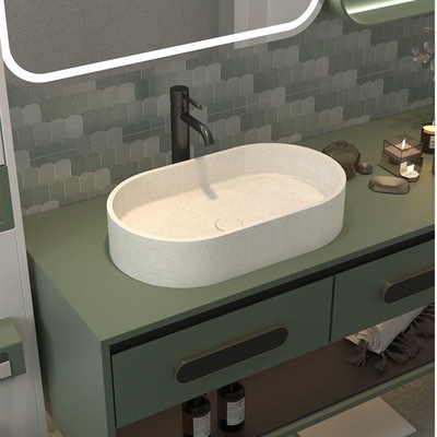 Pop Up Drain เบอร์คอนกรีต Wash basin รูปทรงโอวาล อ่างอาบน้ํา