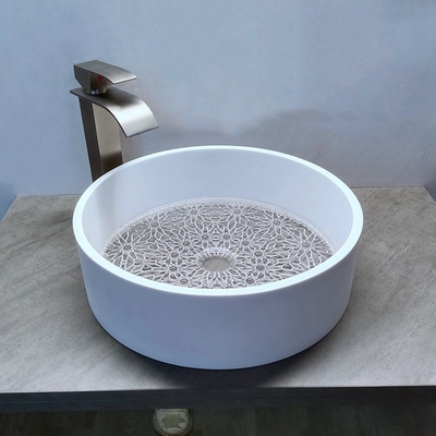 ขาว marble Edge กระจกใส ด้านล่างกระจก ล้างส้วม Bowl ล้างส้วม